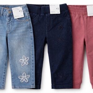 Stylish Kids Denim and Pink Bottoms Set